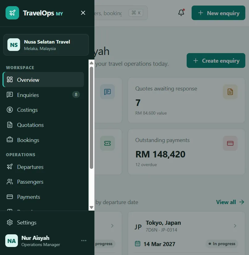 Workspace navigation